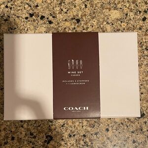 Coach Wine Set with Brown and White Packaging